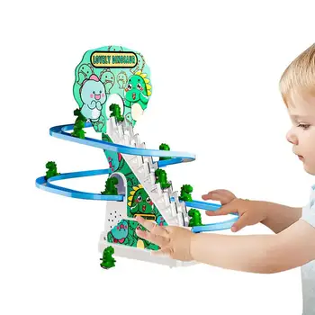 Elektrické Schodišťové Lezení Sledovat Hračka Pro Děti Mini Dinosaur Slide Hračky Počátku Vzdělávací Zábavy Elektrické Dráhy Hračky Pro Dívky, Chlapci, Děti