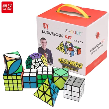 ZCUBE QiYi Speedcube Sada 8ks Profesionální Magic Cube 8 v 1 Rychlost Puzzle 2x2 3x3 4x4 Zrcadlo Skewb Pyraminx Megaminx QY Hračky Cubo